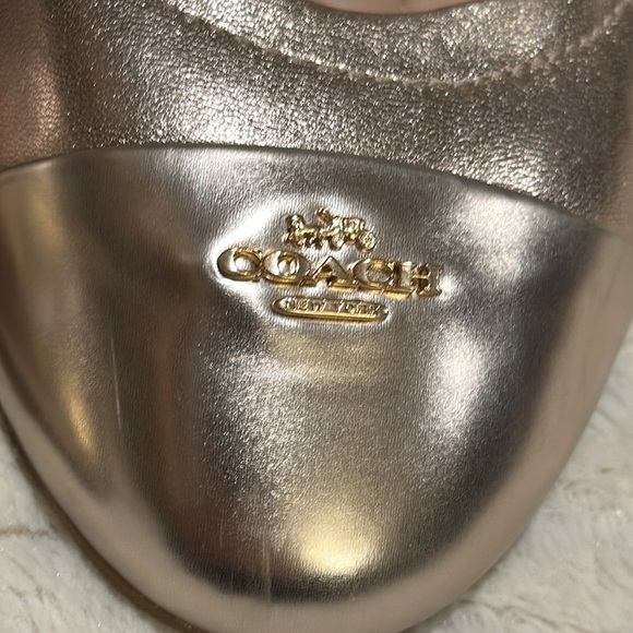 COACH Chelsea Leather Rose Gold Ballet Flats Shoes - never worn, size US 7B - Picture 3 of 8